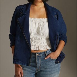 💥‼️1 NIGHT SALE💥Anthro Pilcro Jean Jacket, Soft Zip-Up, XL